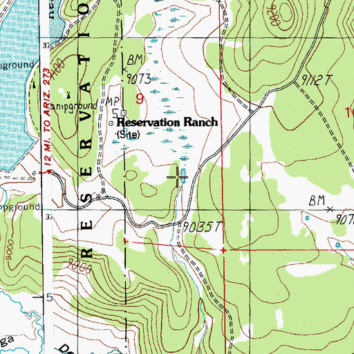 Topographic Map of Duck Lake, AZ