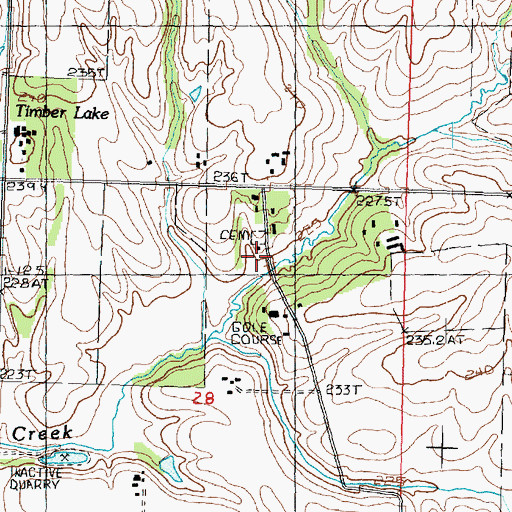 Topographic Map of Oakville School (historical), IL