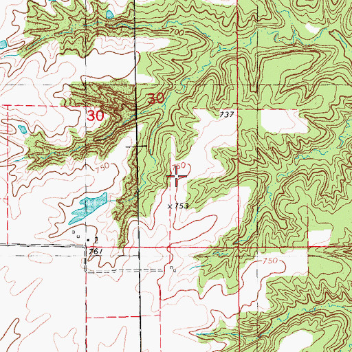 Topographic Map of Oakwood School (historical), IL