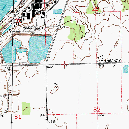 Topographic Map of Offerman School (historical), IL