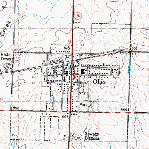 Topographic Map of Ohio, IL