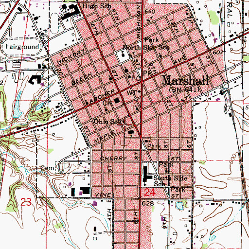 Topographic Map of Ohio School, IL