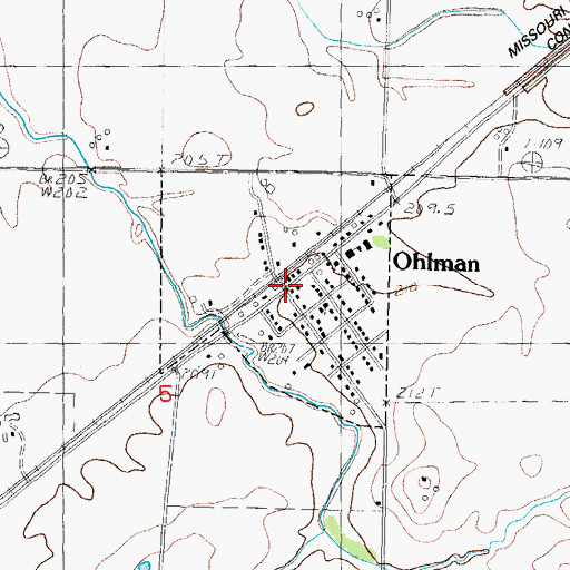 Topographic Map of Ohlman, IL