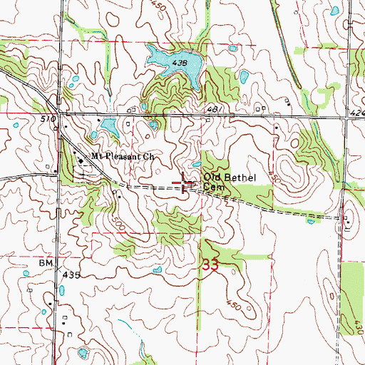 Topographic Map of Old Bethel Cemetery, IL