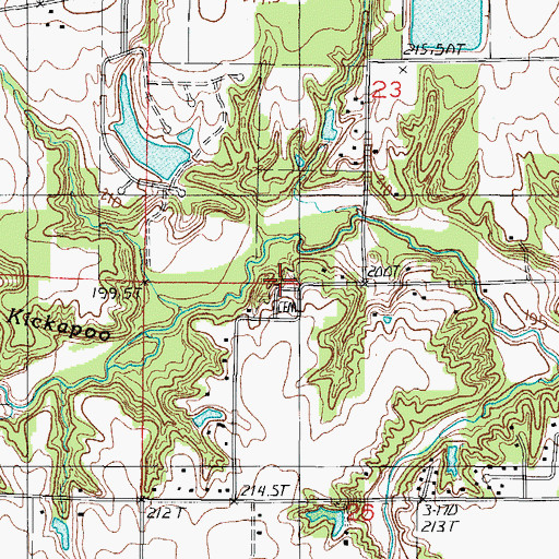 Topographic Map of Bethel Cemetery, IL