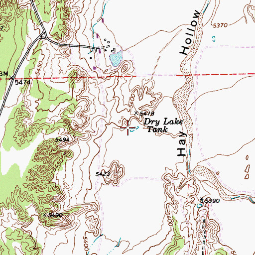Topographic Map of Dry Lake Tank, AZ