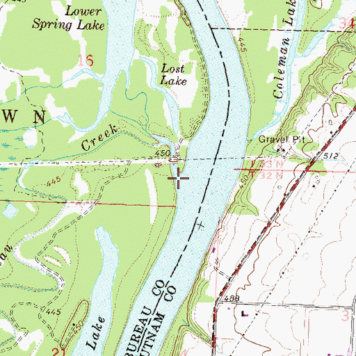 Topographic Map of Old Channel Big Bureau Creek, IL