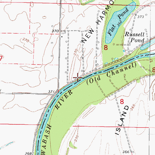 Topographic Map of Old Channel Wabash River, IL