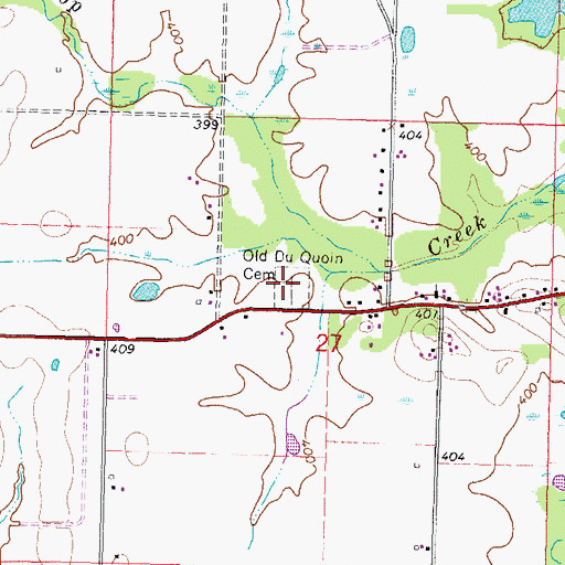 Topographic Map of Old Du Quoin Cemetery, IL