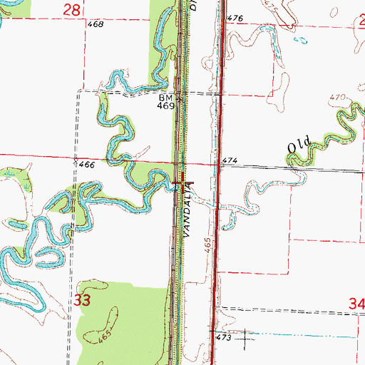 Topographic Map of Old Hickory Creek, IL