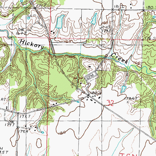 Topographic Map of Old Loogootee School (historical), IL