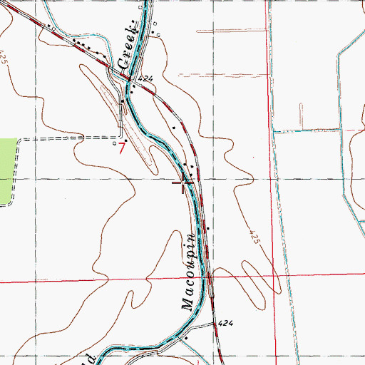 Topographic Map of Old Macoupin Creek, IL