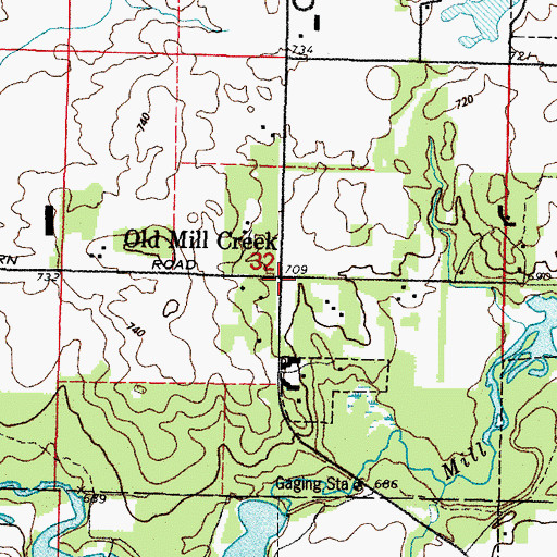 Topographic Map of Old Mill Creek, IL