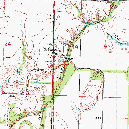 Topographic Map of Old River, IL