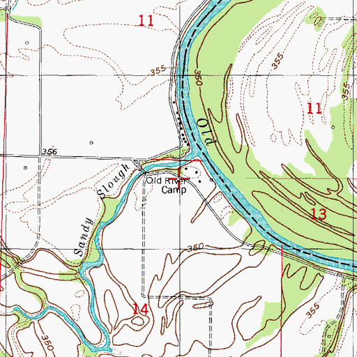 Topographic Map of Old River Camp, IL