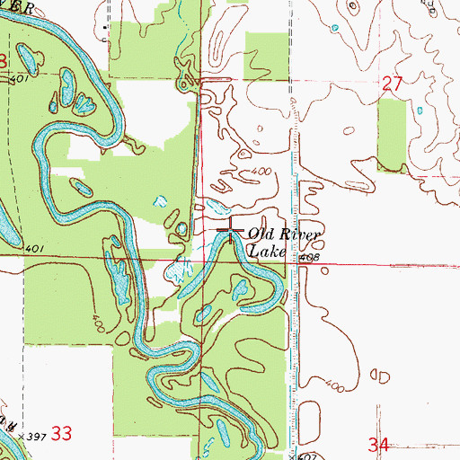 Topographic Map of Old River Lake, IL