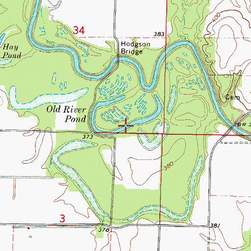Topographic Map of Old River Pond, IL
