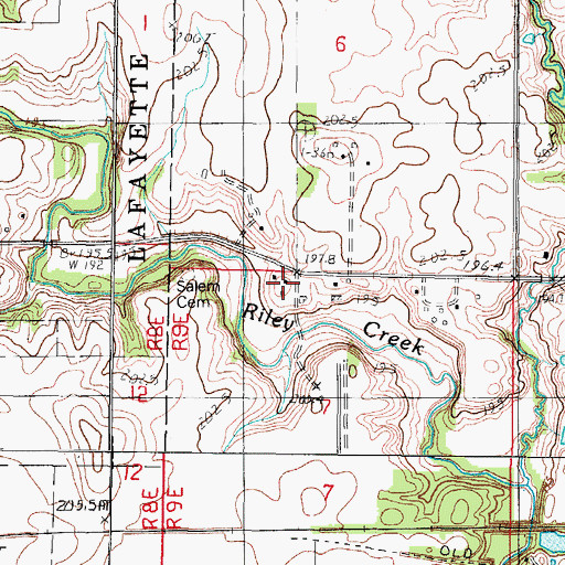 Topographic Map of Old Salem Church (historical), IL