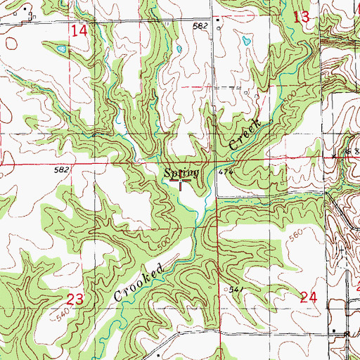 Topographic Map of Old Settlers Spring, IL