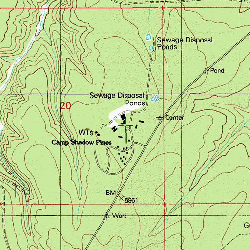 Topographic Map of Heber Work Center, AZ