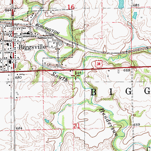 Topographic Map of Old Tom Creek, IL