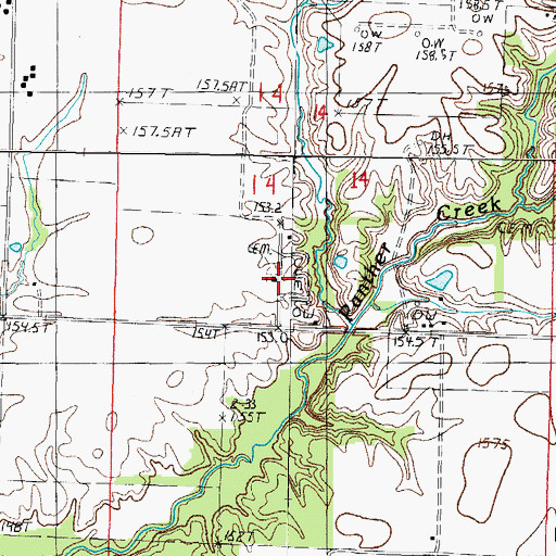 Topographic Map of Old Union Cemetery, IL
