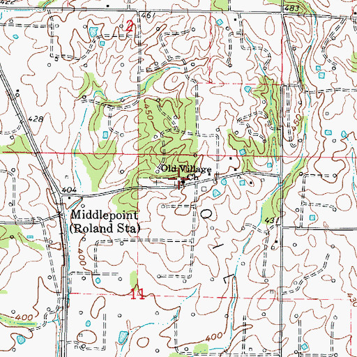 Topographic Map of Old Village Church, IL