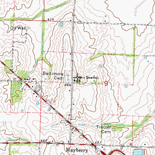 Topographic Map of Olive Branch Baptist Church, IL