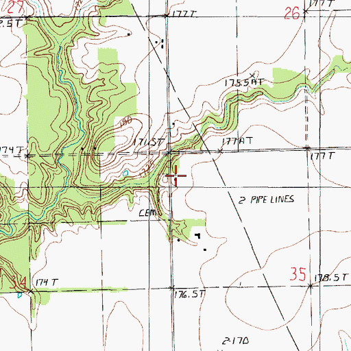 Topographic Map of Olive Branch Church, IL