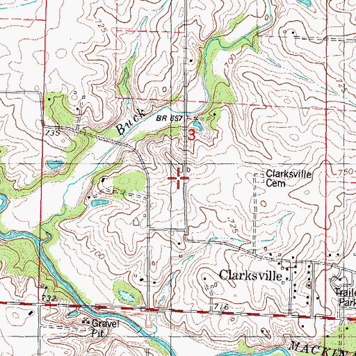 Topographic Map of Olive Branch School (historical), IL