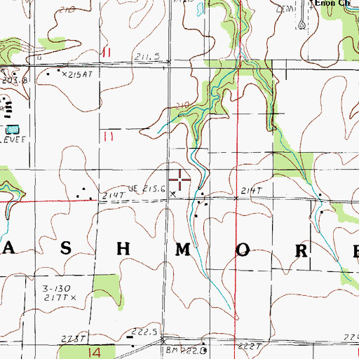 Topographic Map of Olmstead School (historical), IL
