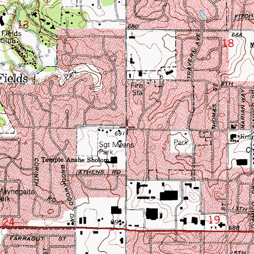 Topographic Map of Olympia Fields, IL