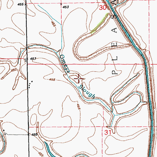 Topographic Map of Omeys Slough, IL