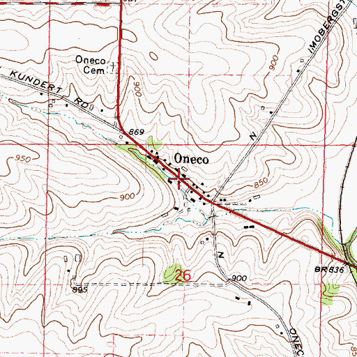 Topographic Map of Oneco, IL
