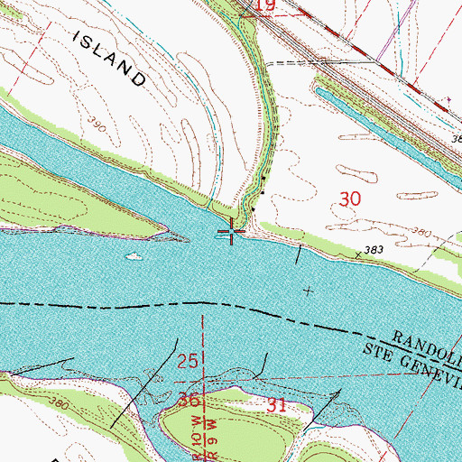 Topographic Map of Onemile Race Creek, IL