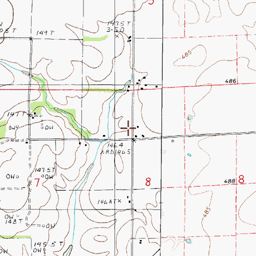Topographic Map of Onion Prairie Church, IL