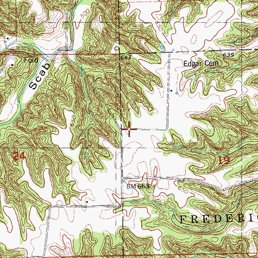 Topographic Map of Onion School (historical), IL