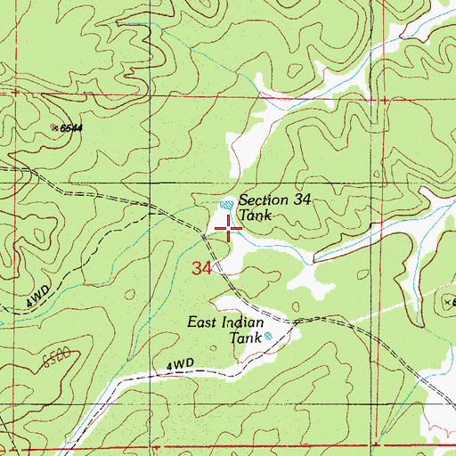 Topographic Map of Oil Well Draw, AZ