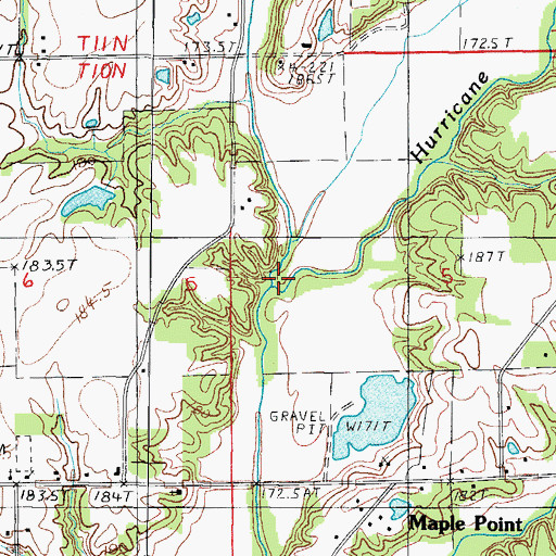 Topographic Map of Opossum Creek, IL