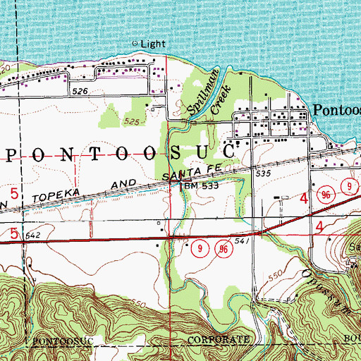 Topographic Map of Opossum Creek, IL