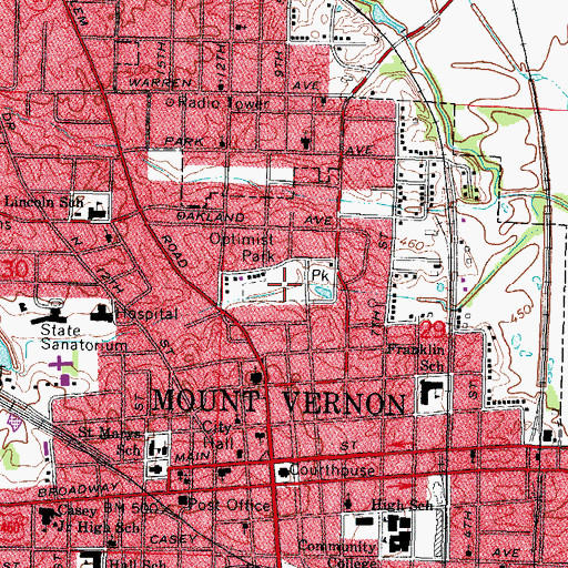 Topographic Map of Optimist Park, IL