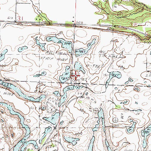 Topographic Map of Orendorff Cemetery, IL