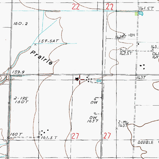Topographic Map of Oskaloosa School (historical), IL