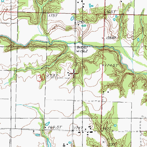 Topographic Map of Osteen School (historical), IL