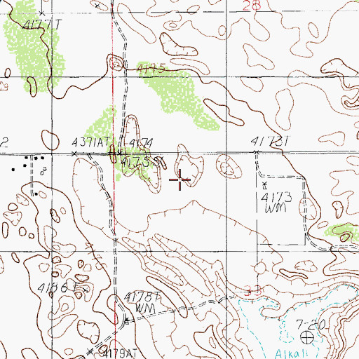 Topographic Map of Dry Lakes, AZ