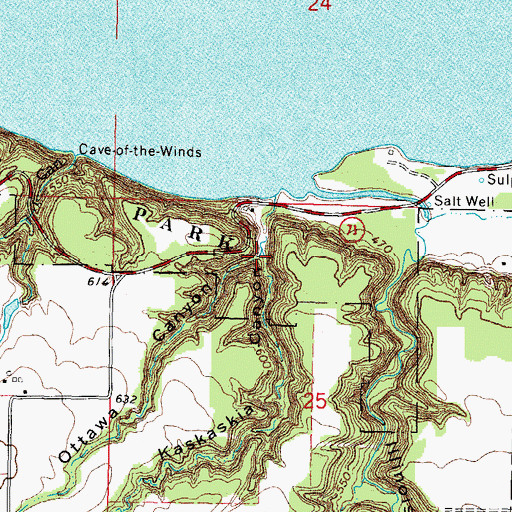 Topographic Map of Ottawa Canyon, IL