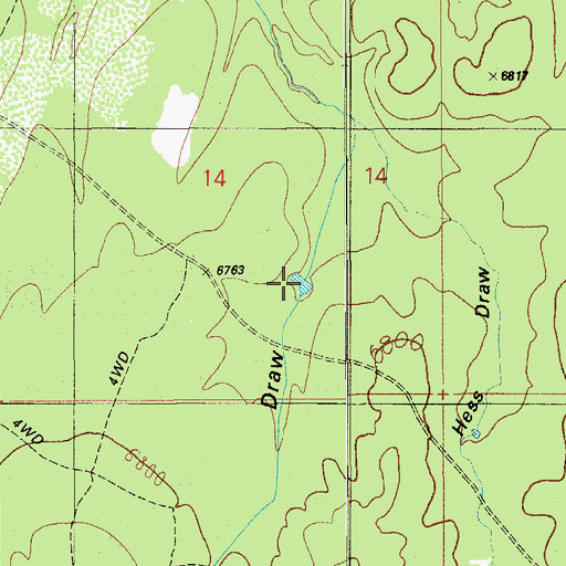 Topographic Map of Lower Hess Tank, AZ