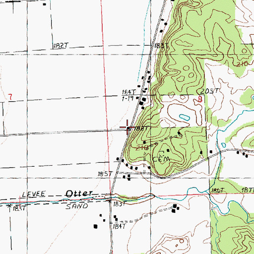 Topographic Map of Otter Bluff School (historical), IL
