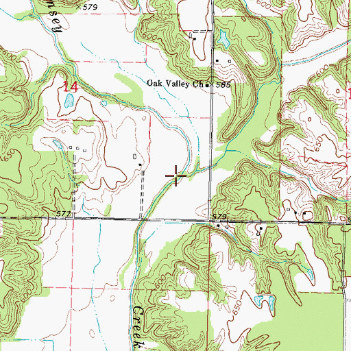 Topographic Map of Otter Branch, IL