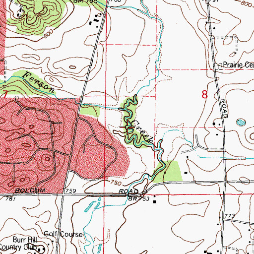 Topographic Map of Otter Creek, IL